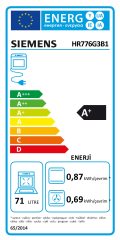 Siemens HR776G3B1 Buhar Destekli Ankastre Fırın