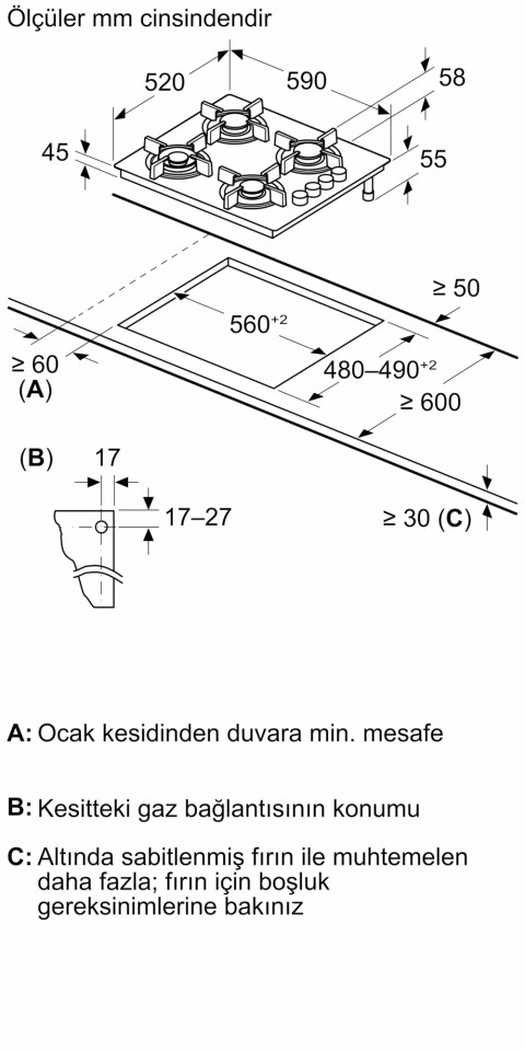 Siemens EO6C6PP30O Ankastre Ocak