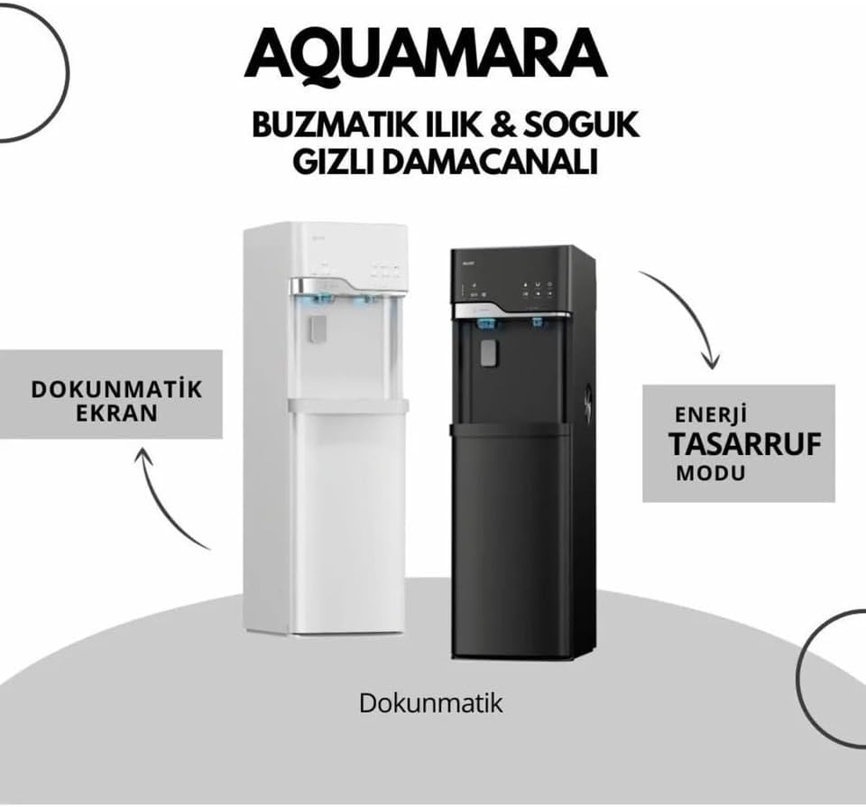 AQUAMARA Buz Makinalı Su Sebili Beyaz