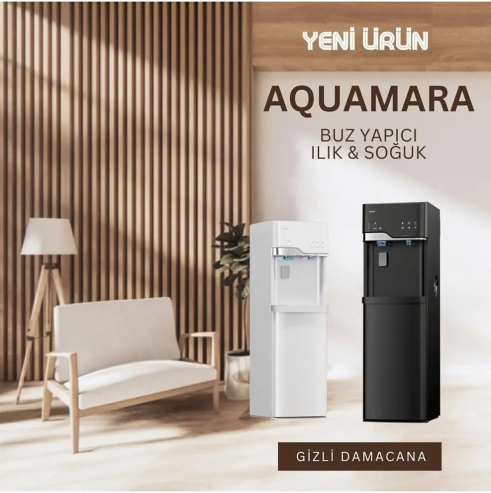 AQUAMARA Buz Makinalı Su Sebili Beyaz