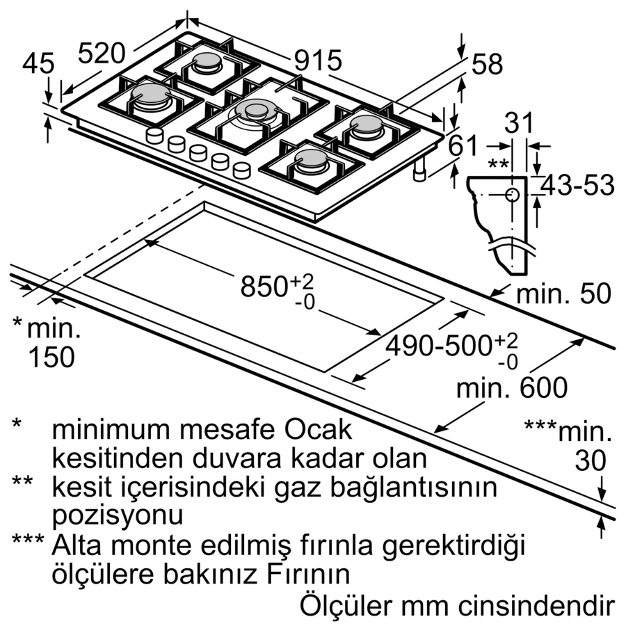Siemens EP9A6QI40 Ankastre Ocak